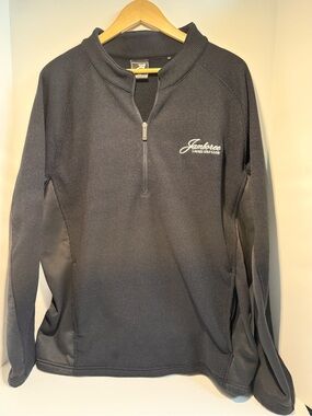 Ahead USA Black Waffle Knit Golf 1/4 Zip XXL 2000s